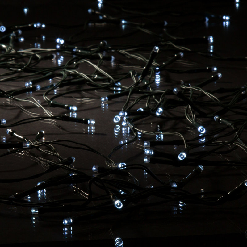 Solar Powered String Lights 2 Pack - 39' Long White LED Lights, Steady or Twinkle Mode