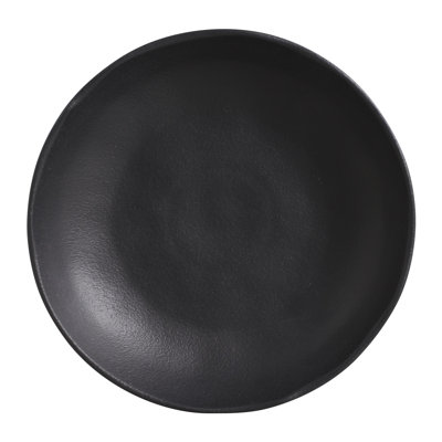 Matte Black Pasta Bowl 37.2 Oz Ceramic Stoneware - Microwave, Oven, and Dishwasher Safe, by Porto Brasil