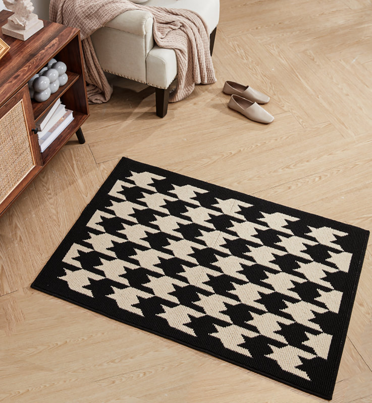 Tapis géométrique ondulé Taupegrid, Rectangle 3 pi 11 po x 2 pi 8 po