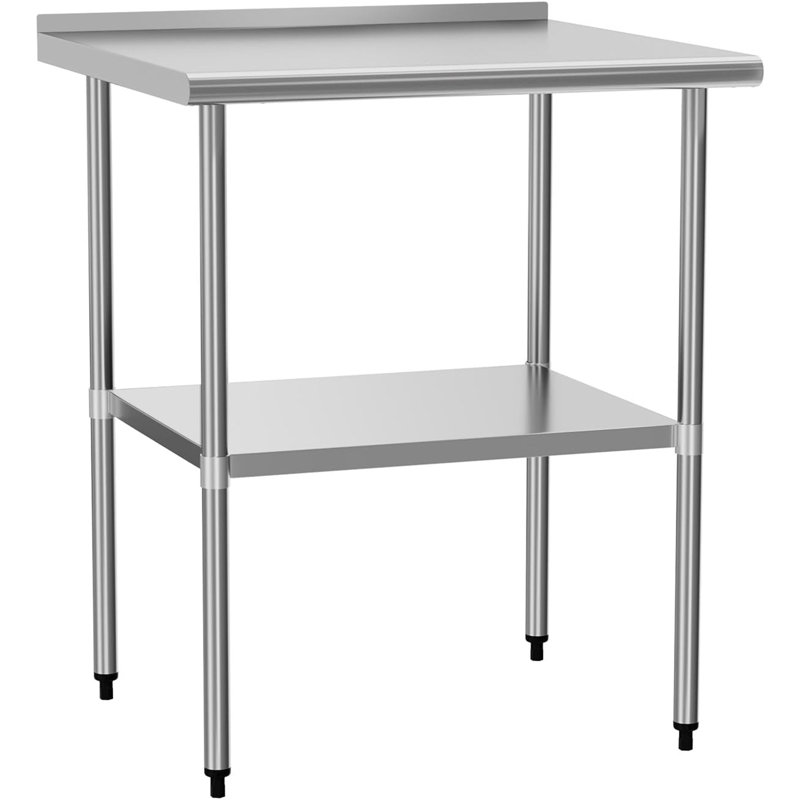 Table de préparation en acier inoxydable 30 po x 36 po en métal avec tablette réglable, table en acier inoxydable pour la cuisine commerciale, l'extérieur, le restaurant, l'hôtel et le garage
