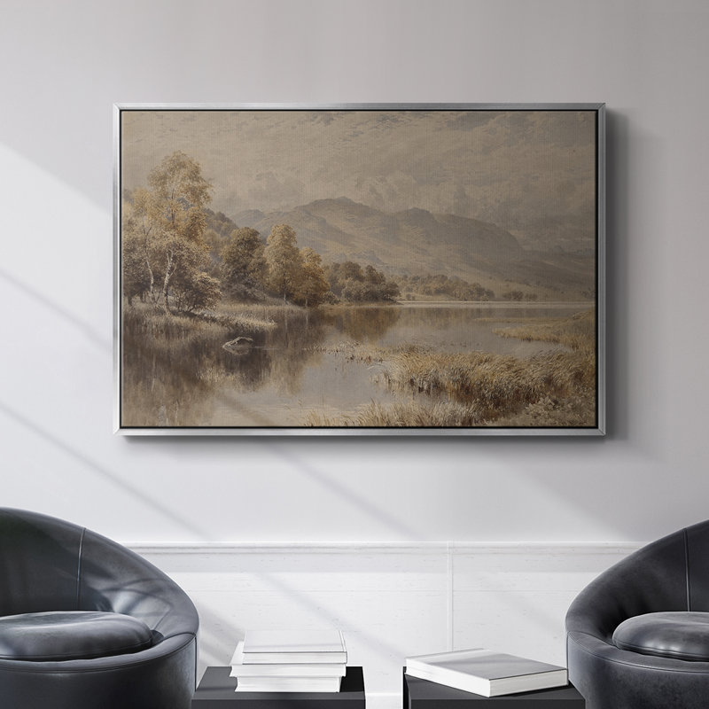 Paysage rétro - DCIL - Toile tendue avec châssis, Toile avec cadre flottant or, 41" H x 27" W