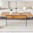43.3-inch coffee table with height-adjustment function (with storage space) combines rustic style with tempered glass, space-saving design, multiple color options, suitable for living room and office, Natural Wood-244414329