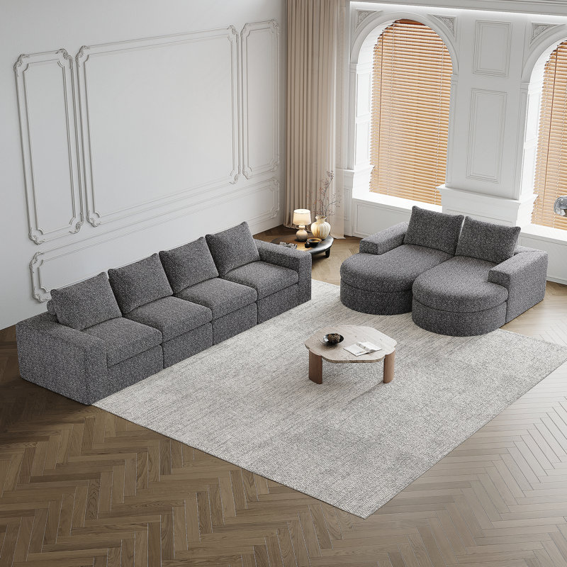 Canapé modulaire Chenille Cloud, Gris chenille