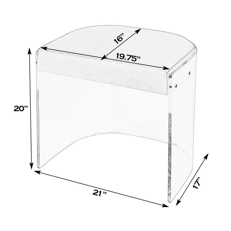Solara 20 in. Seat Height Acrylic Accent Stool