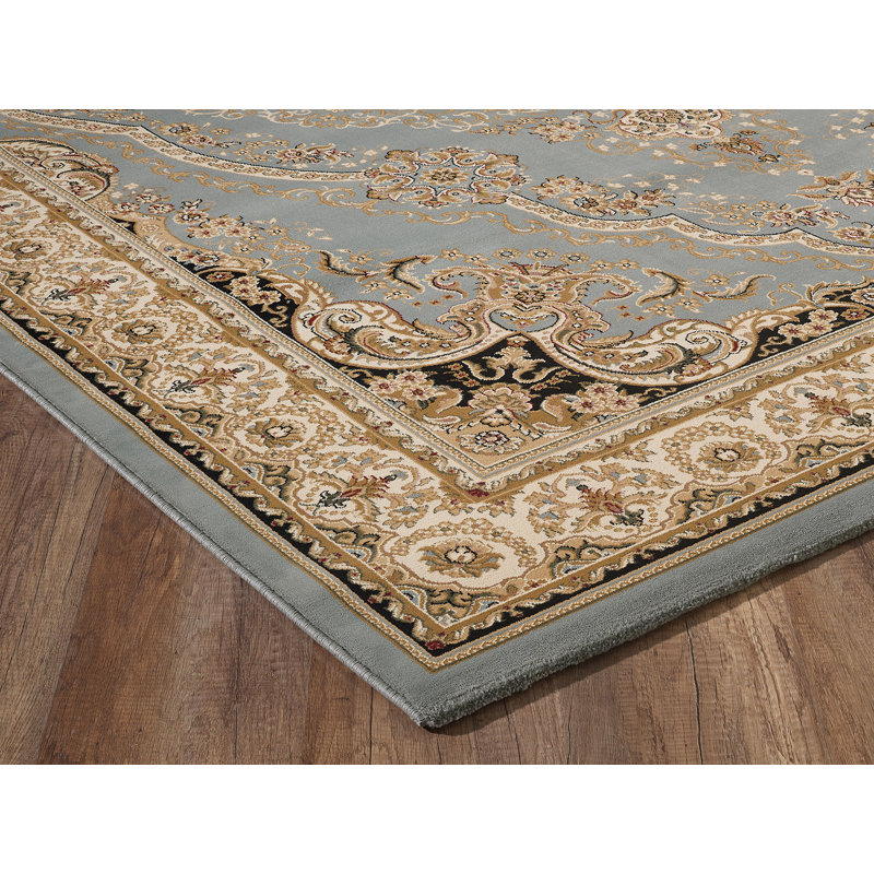 Tapis d'intérieur / extérieur bleu / brun Turkuaz, Rectangle 3 pi 11 po x 5 pi 7 po