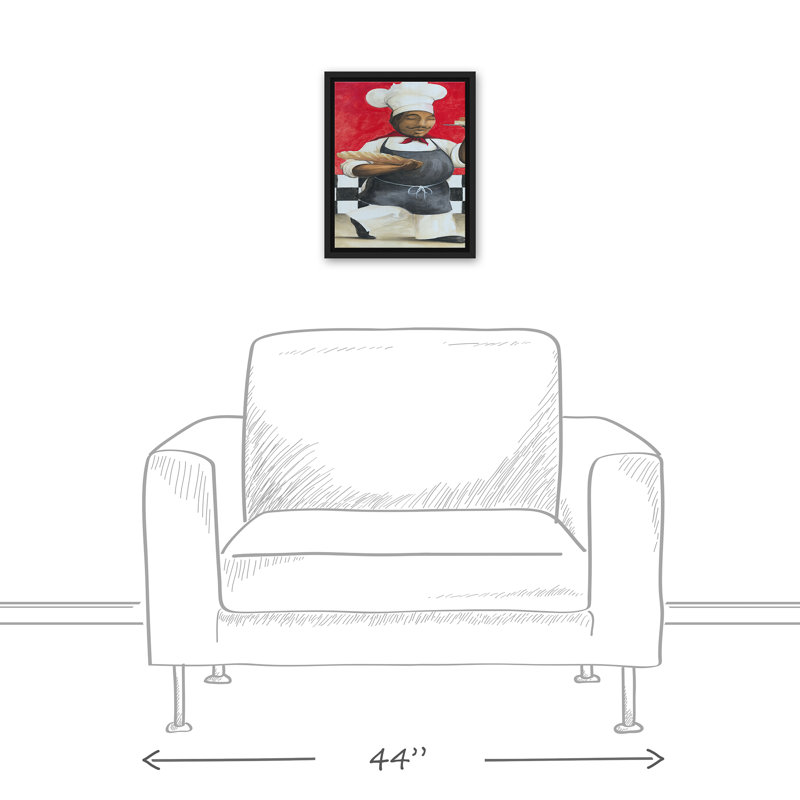 «Happy Chef» sur toile, H 15,75 po x l 12,75 po x P 1,75 po, Cadre flottant noir