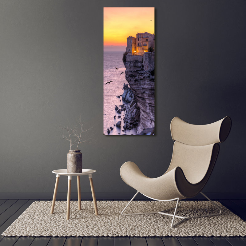 Houses On The Cliff - Wrapped Canvas Print