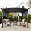 Pergola extérieure 12 x 9 pi avec structure en acier - Toit rétractable pour espaces de détente et d'ombre - Idéale pour les jardins et les cours arrière