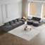 Canapé modulaire en chenille avec méridienne incurvée avec méridienne Chenille-406092409