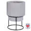 White Concrete Effect Round Flower Pot on Metal Stand | Round Indoor Plant Pot Stand for Indoor Plants-93635385