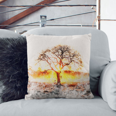 Sunlight Through the Oak Tree Cushion with Filling