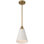 Luminaire suspendu 1 lumière Dahlia - Finition laiton brossé antique - Abat-jour blanc