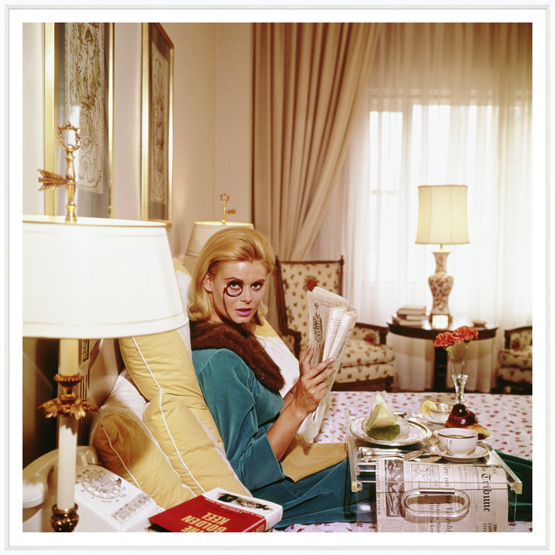 Monocled Miss by Slim Aarons, White, 25" H x 25" W x 1.75" D