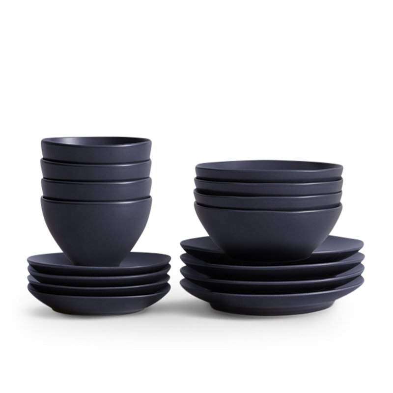 The Core 16-Piece Ceramic Dinnerware Set, Blue