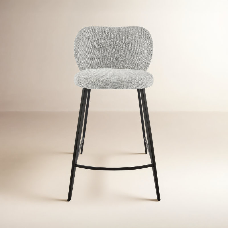 Granger Upholstered Counter Stool with Metal Frame, Gray, Counter Stool (26" Seat Height)
