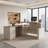 66.93'' L Shaped Executive Standing Desk With Pre-Assembled Frame & Lockable Cabinets, AC/USB