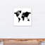 « black silhouette world map », impression sur toile tendue, reproduction d’art sur toile