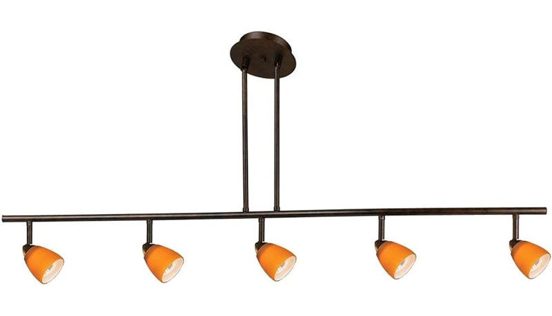 Cal Lighting Serpentine 5 Light Orbit Ceiling Fixture Dark Bronze with Clear Glass, Dark Bronze/White