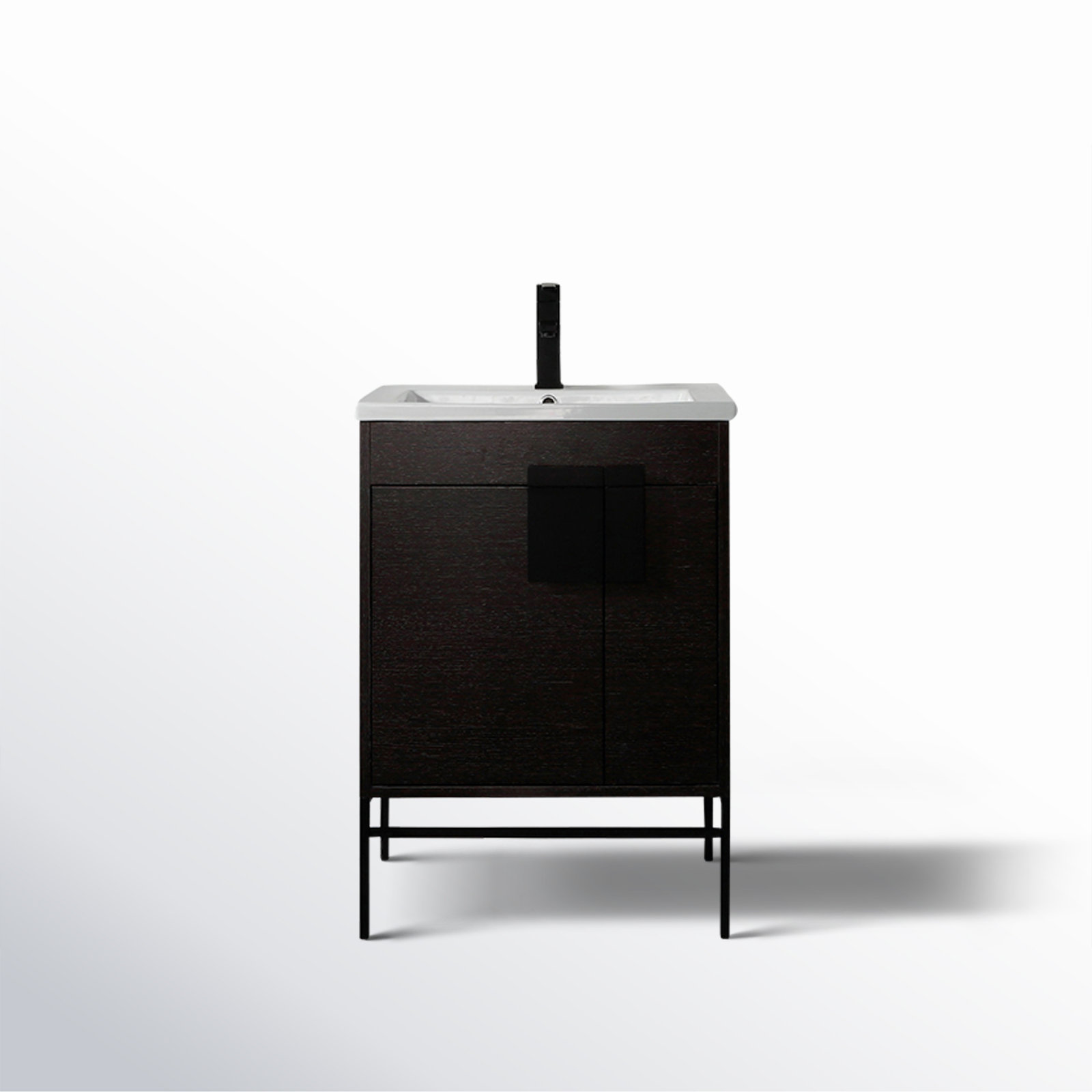 Maisie 24'' Single Bathroom Vanity, Black Matte, Black