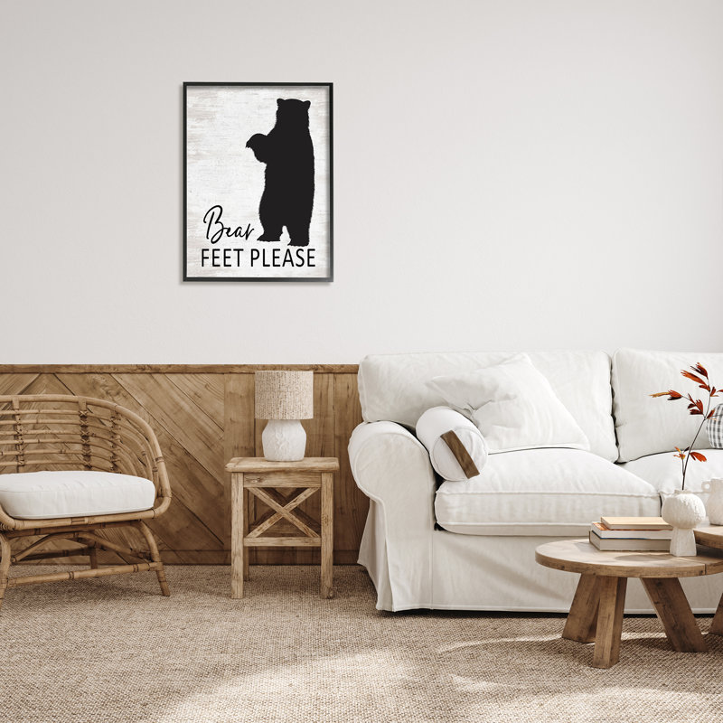 Pieds d'ours enlever les chaussures, Giclée encadrée noir minuit, H 30 po x l 24 po x P 1,5 po