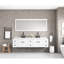 Miroir de salle de bain mural 72 po x 32 po à DEL avec mémoire de brouillard, 3 températures de couleur, gradation continue, verre HD, cadre en aluminium blanc pour la salle de bain à intensité variable, rétro-éclairage, brouillard, aluminium, décor-131496513