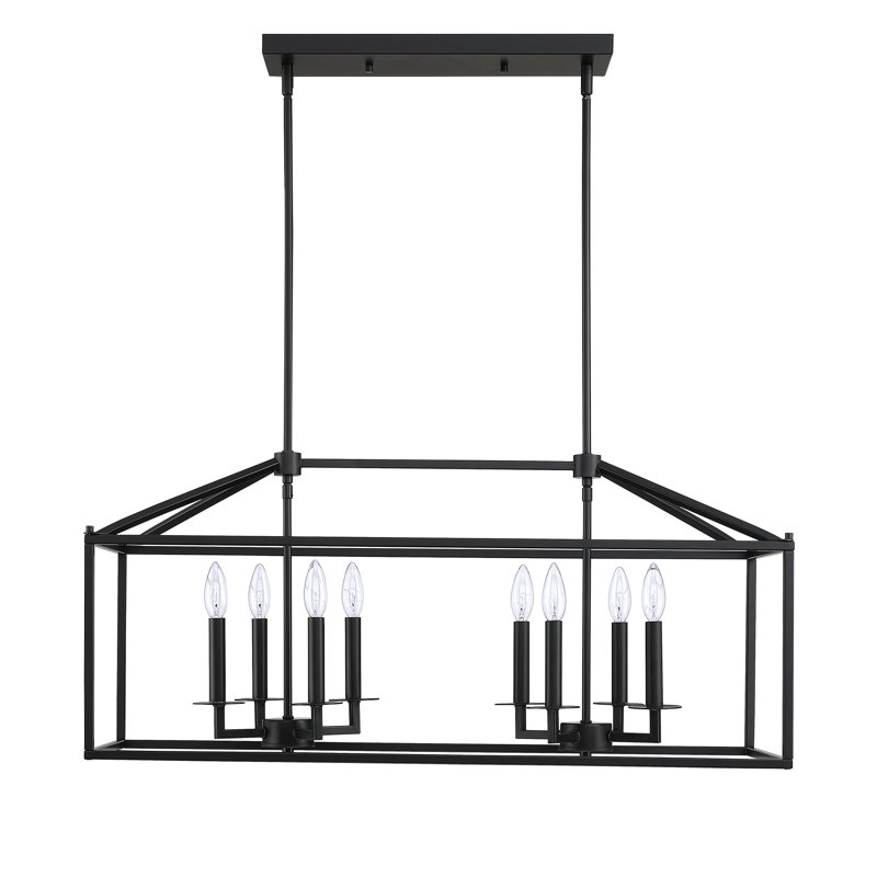 Lustre géométrique 8 lumières, Noir
