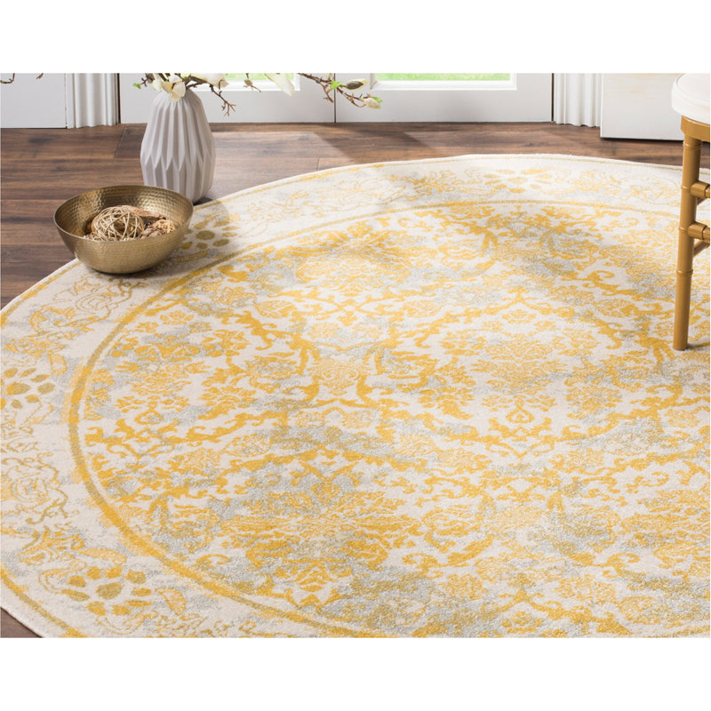 Aquene Performance Oriental Rug, Round 6'7"