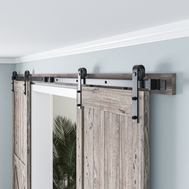 Classic Design Sliding Standard Double Barn Door Hardware Kit (Not Include Door), 144 in.