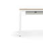 eFloat Quattro, 23 in. D x 58 in. W Sit-Stand Desk with Carbon Black Base, Carbon Black Painted Wood Top, and Black Salzburg Leather Cable Manager-389062322-389062218