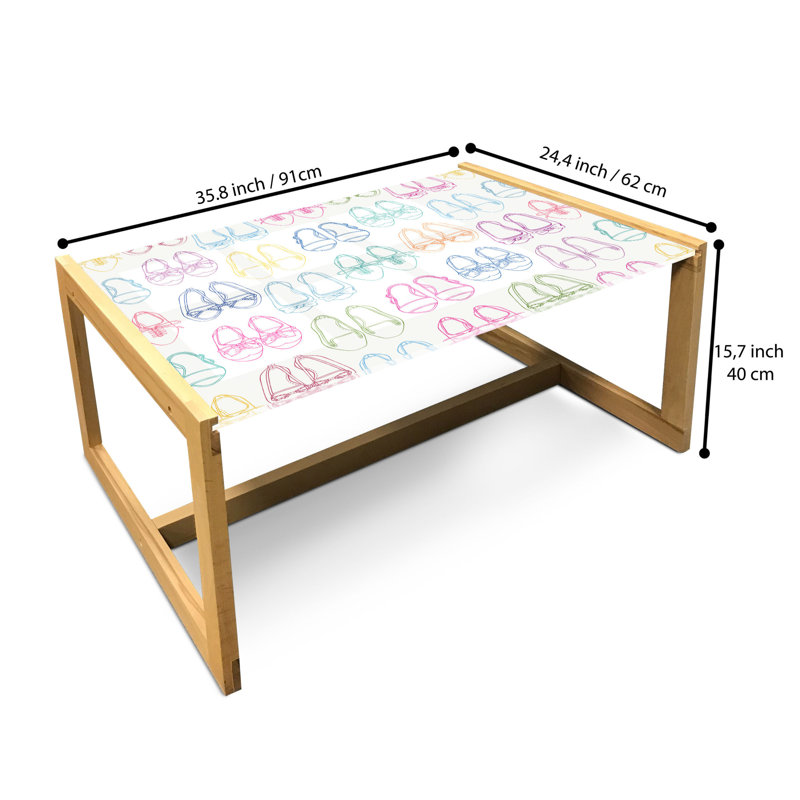 Jaffar Trestle Coffee Table, 40cm H x 91cm W x 62cm D