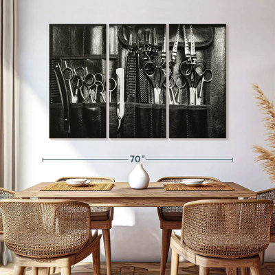 Ensemble de coiffeur sur toile 3 pièces