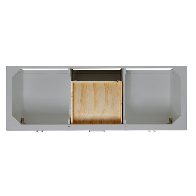 Meuble-lavabo double 60 po ARIEL Moille, Forme rectangulaire, Gris