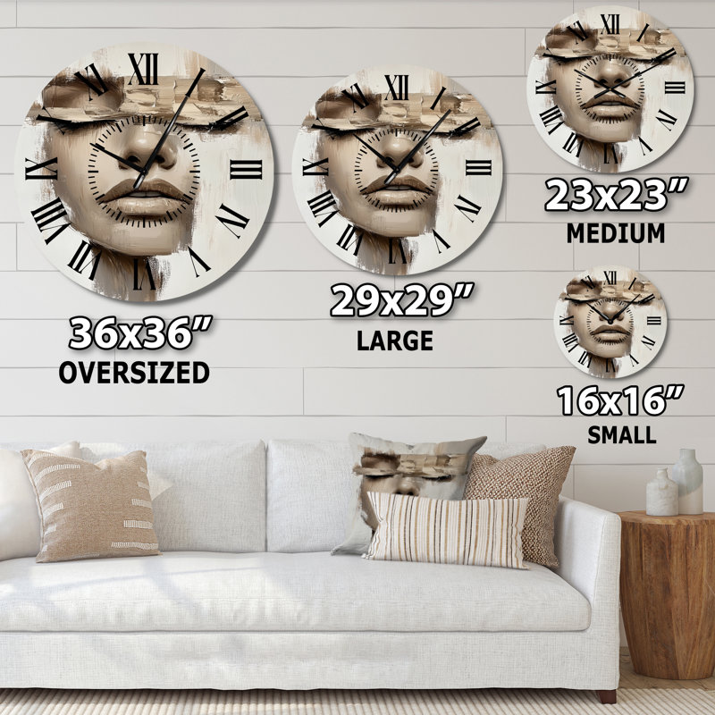 Horloge murale Mid-Century, Surdimensionné