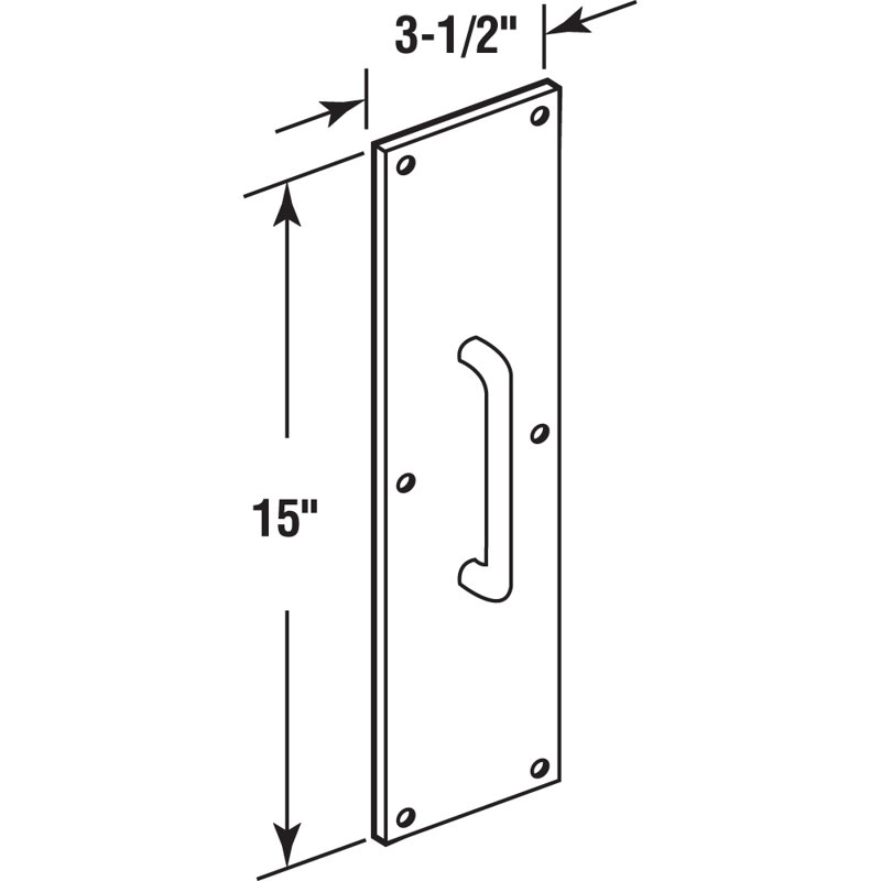 Polished Brass Door Pull Plate with Round Handle