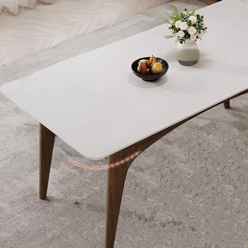 Baruti Ash Solid Wood Base Dining Table, 29.52"H x 55.11"L x 31.49"W