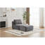 Canapé modulaire en mousse à mémoire de forme moderne, méridienne simple pour le salon, canapé modulaire Cloud pour animaux de compagnie, tissu en velours côtelé, repose-pieds mobile, sans assemblage requis, gris-115591863