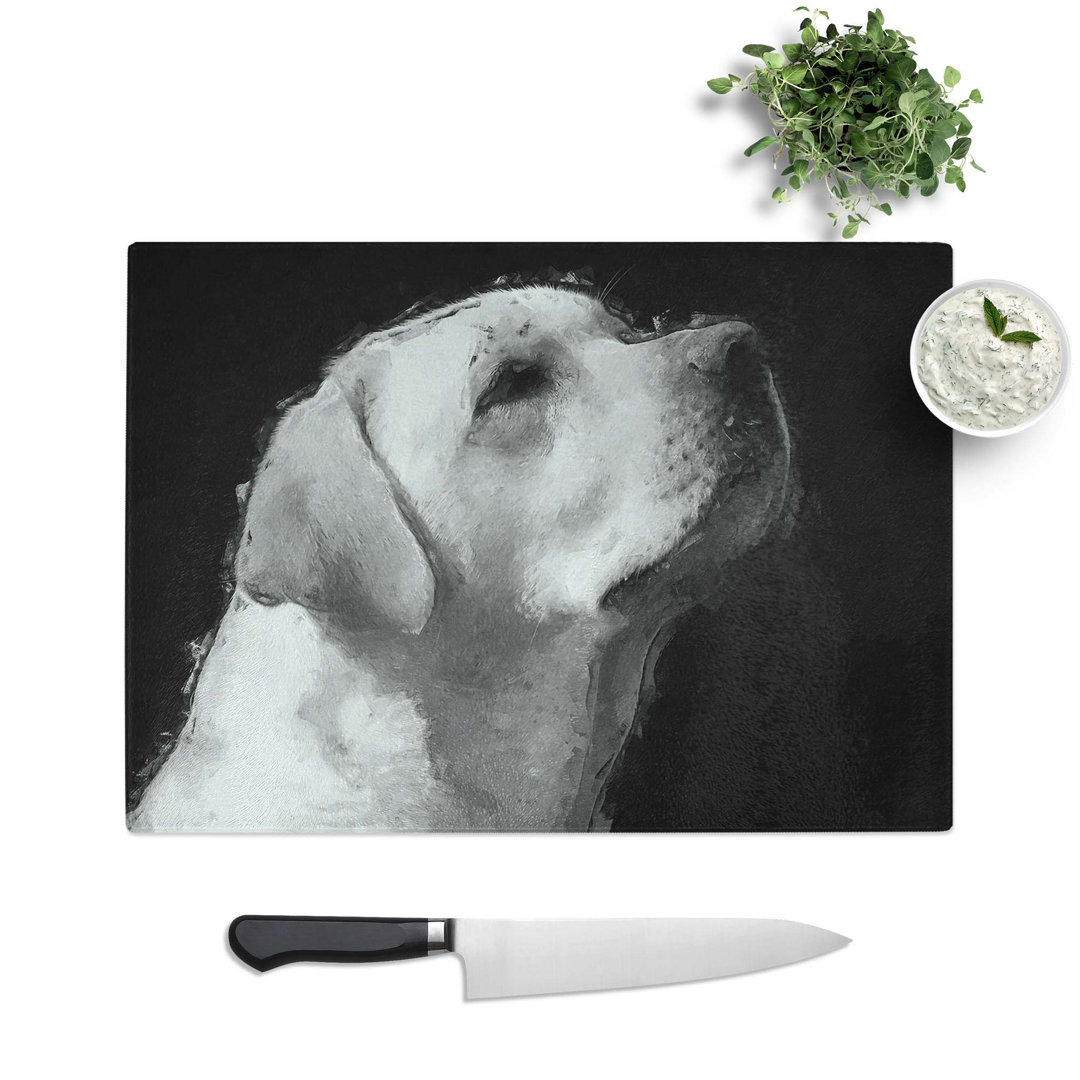 Glass Labrador Dog in Abstract Chopping Board