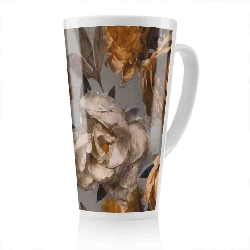 White Flower Latte Mug