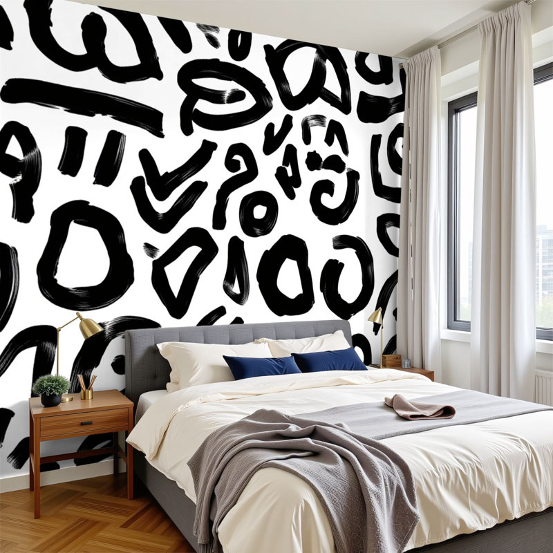 Papier peint adhésif auto-adhésif moderne l 96 po x H 69 po Peel and Stick, L 96 po x l 69 po