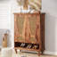 Armoire à chaussures 25,92 po en rotin naturel moderne avec range-chaussures autoportant à 5 niveaux avec portes ventilées