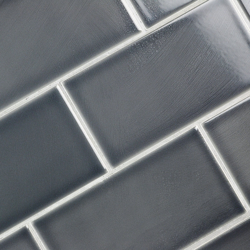 Index 4" x 8" Polished Ceramic Subway Wall Tile (10.76 Sq. Ft. / Case), Dark Gray