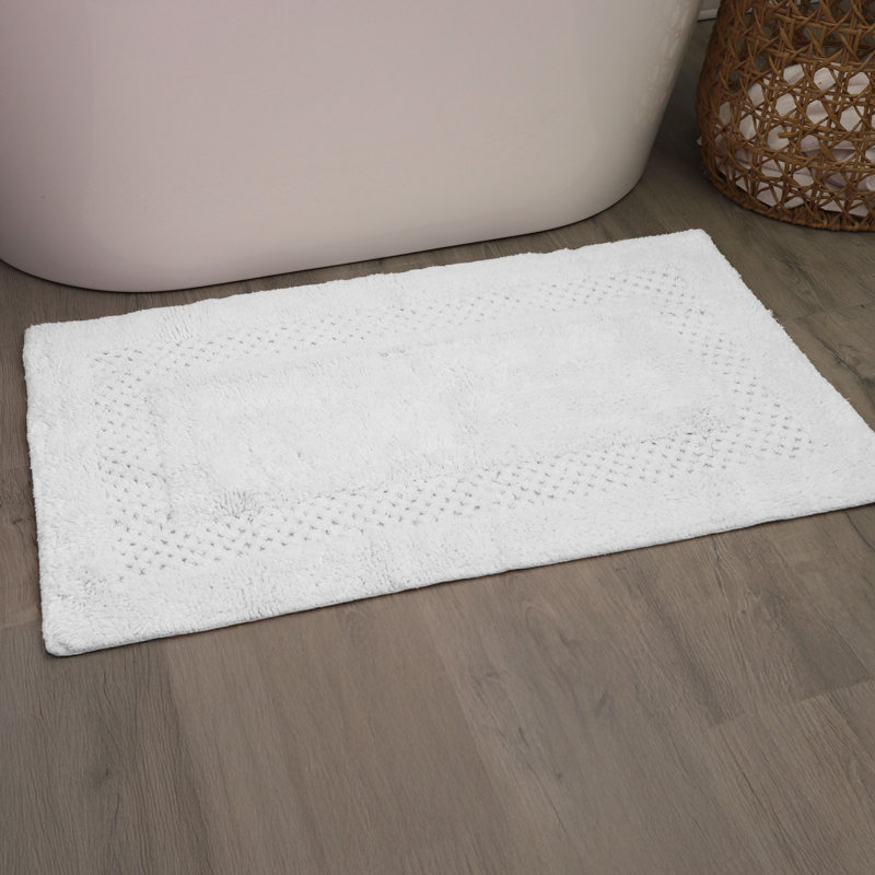 Tapis pour salle de bain 100% coton Classy Bathmat, Blanc, l 21 po x L 34 po