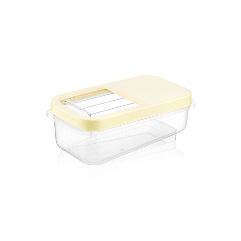 Ensemble de 3 boîtes de rangement en plastique sans BPA, couleur crème, 13,6 x 7,5 x 4,9 pouces | Capacité de 5000 ml | Va au lave-vaisselle, idéal pour organiser la cuisine, le garde-manger et la maison | Conception durable, polyvalente et élégante