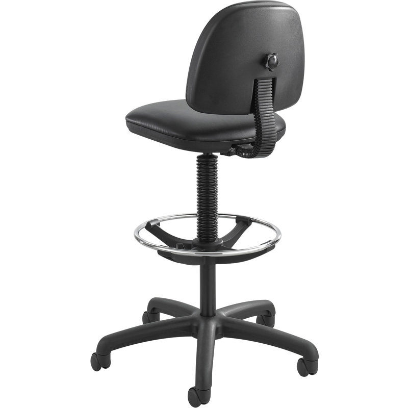 Precision Extended Height Drafting Chair, Vinyl Black