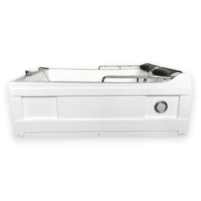 Baignoire tourbillon d'angle blanche pour 2 personnes avec chauffeur et 14 jets LULU 69 "x 52"