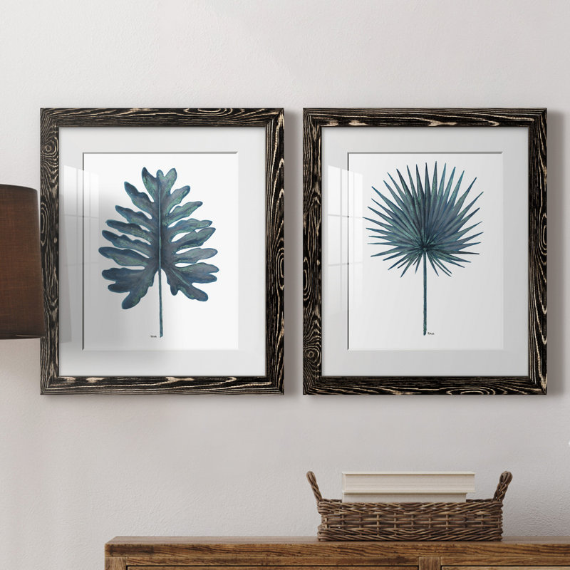 «Blue Oasis I», ensemble de 2 reproductions d'art, H 20 po x l 17 po x P 1 po, H 31,5 po x l 47 po x P 1,5 po, Blanc