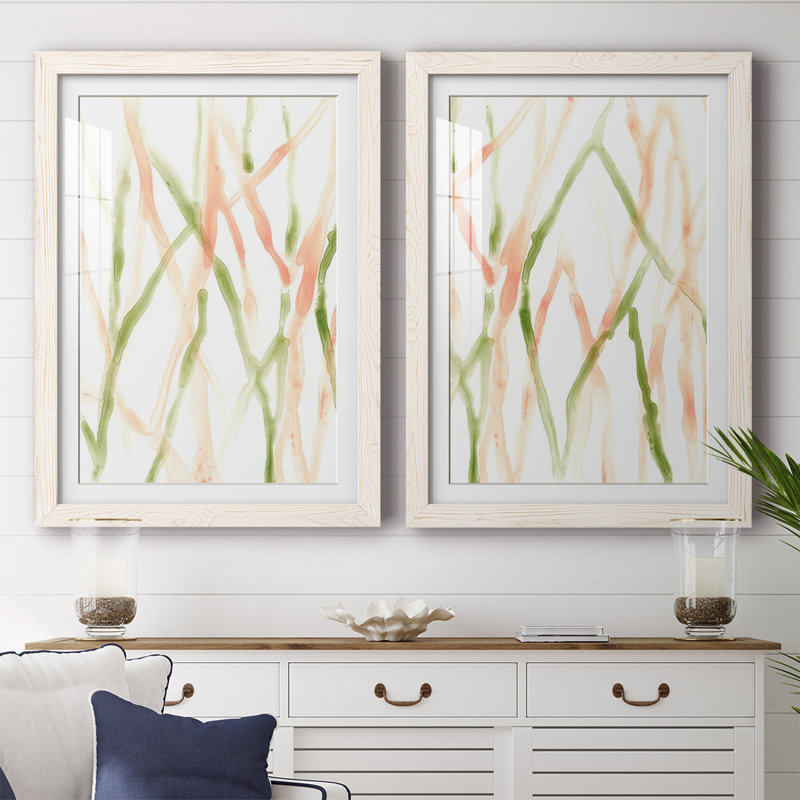 «Runnel X III», ensemble de 2 reproductions d'art sur toile encadrées, Cadre blanc, H 36,5 po x l 53 po x P 1,5 po