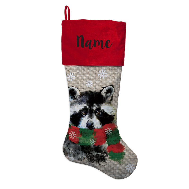 Chaussette de Noël personnalisée en raton laveur, Oui