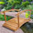 Wood Garden Bridge with Side Rails-92465755