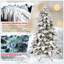 Arbre de Noël en forme d'épouvantail floqué avec 470 lumières à DEL blanc chaud, 1242 pointes de mémoire en PVC, poteau électrique et structure à charnières - arbre de Noël réaliste enneigé-1880993568